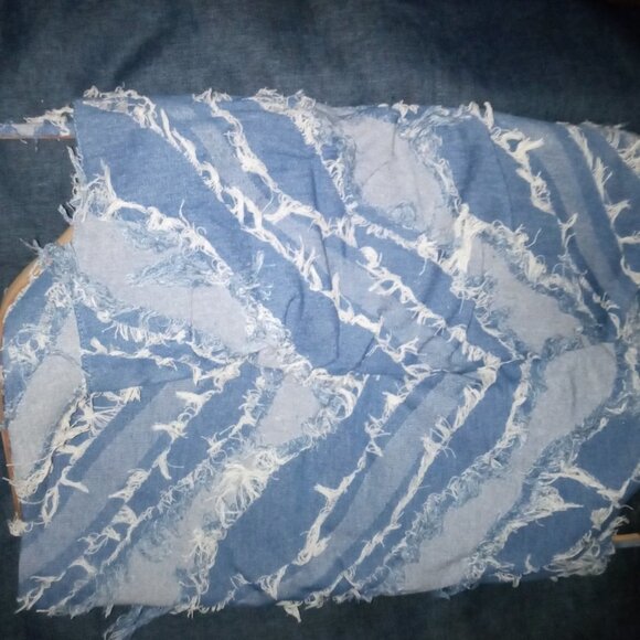 AZALEA WANG" SHREDDED PLEASURE " FOLD OVER BOOT IN DENIM(BRAND NEW !!!!!!!!!!!! - Picture 6 of 7